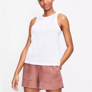 Lou & Grey LOFT Tank Top Softserve Stretch 100% Linen Tank Size Large Resort Gym